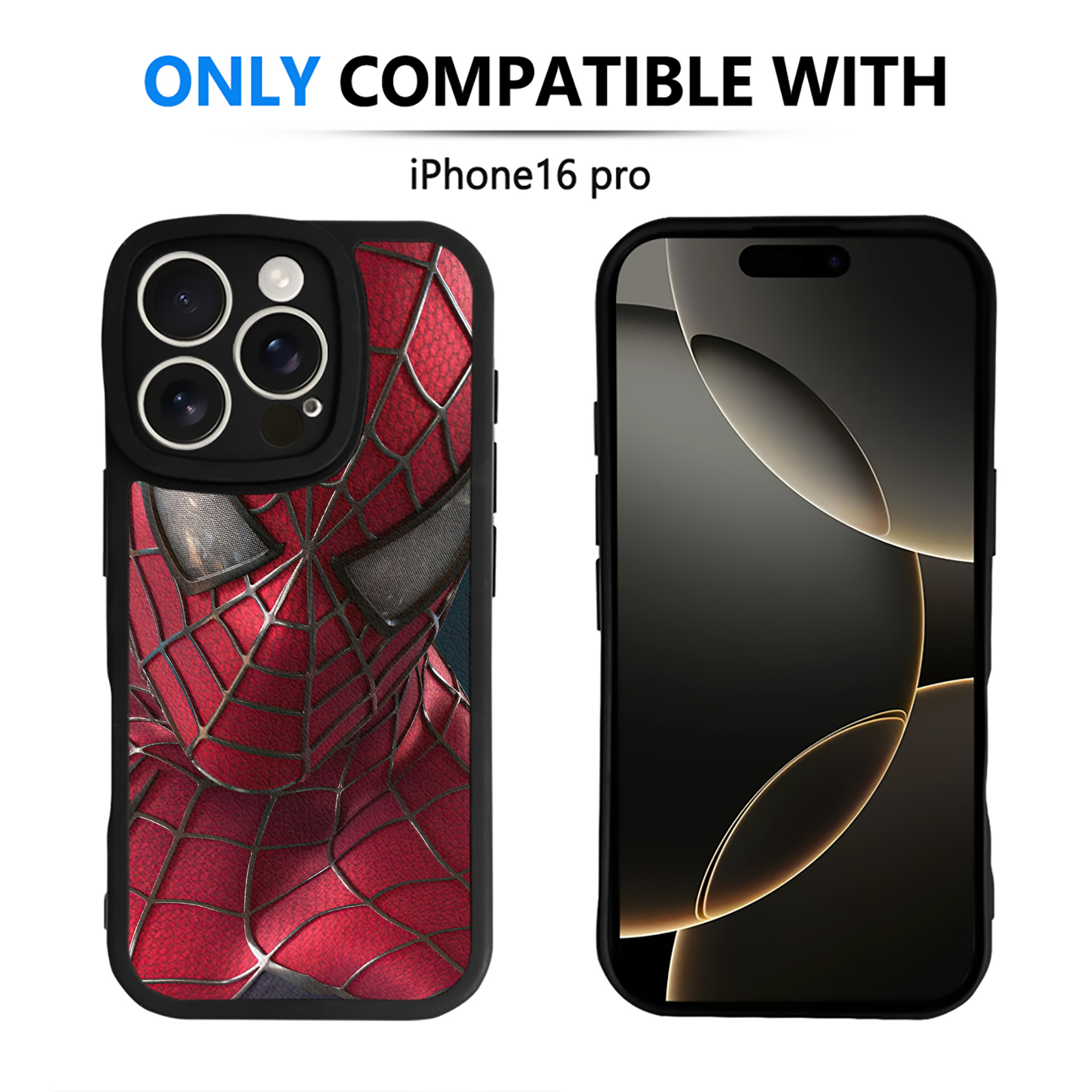 （画像用） Spider Man スパイダーマン 【iPhone 16シリーズ対応】シリコンスマホケース（レザー調） 材質：シリコン